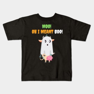 Moo! Oh I Meant Boo! - Funny Halloween Kids T-Shirt